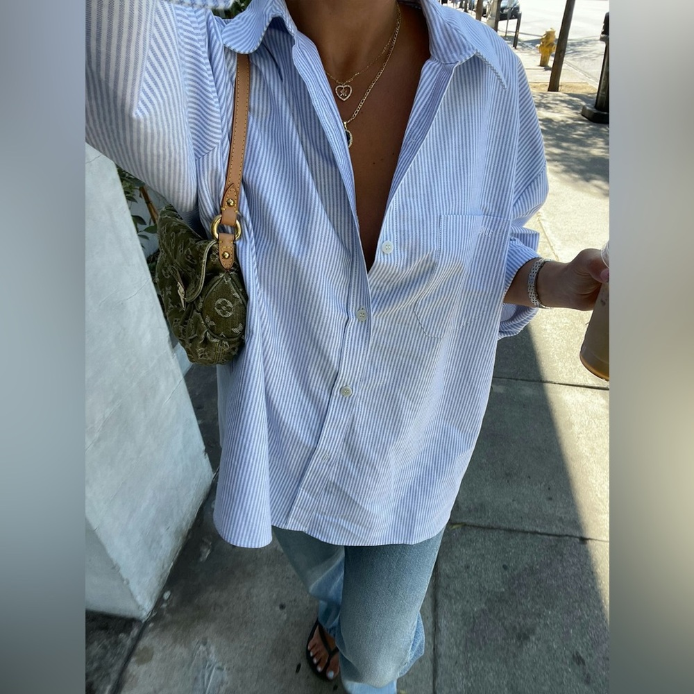 DJERF Avenue Breezy Shirt Blur Stripe